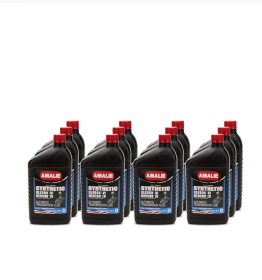 AMALIE Transmission Fluid, Dexron VI, Synthetic ATF - 1qt Bottle, Pack of 12